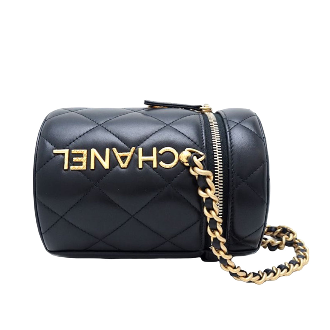 Chanel Matelassé Side Note Vanity Petit Cuir d'agneau