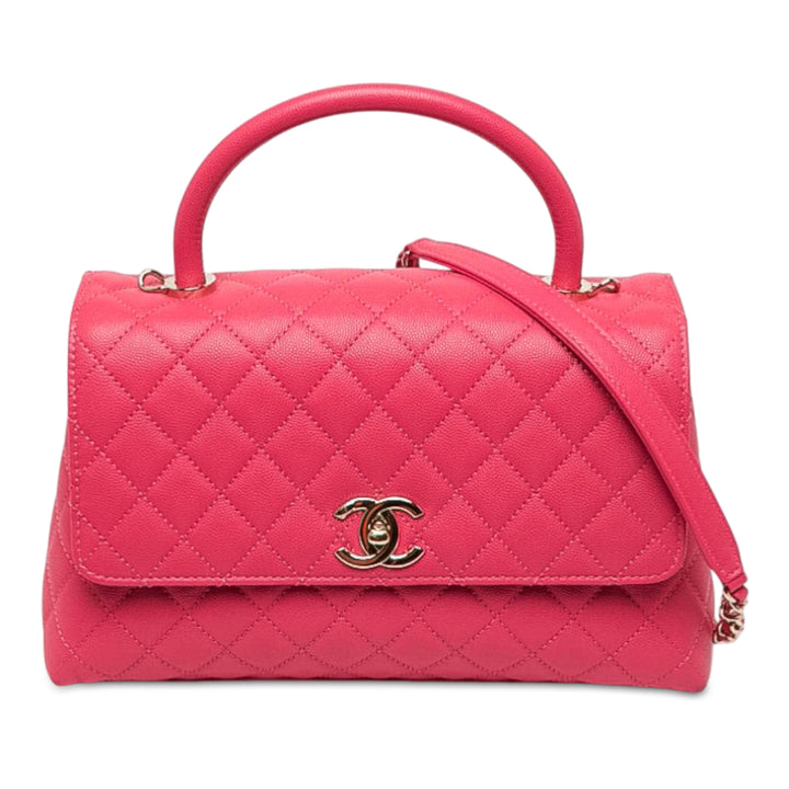Chanel Matelassé Coco sac à Petit Cuir caviar Rose – vue principale – GABY PARIS