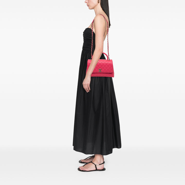 Chanel Matelassé Coco sac à Petit Cuir caviar Rose – vue 8 – GABY PARIS