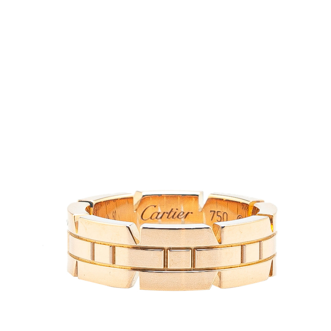 18K Rose Gold Tank Francaise Ring Gold - Gaby Paris