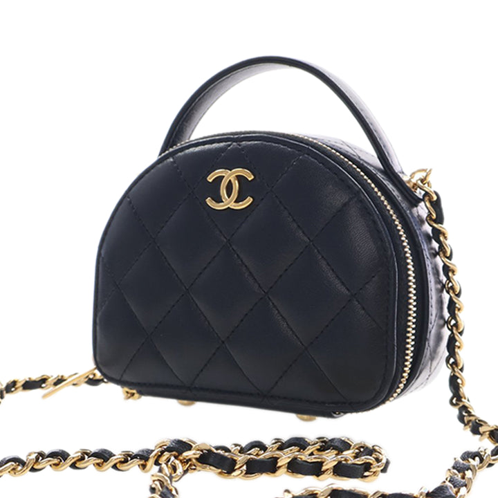 Chanel Vanity Matelassé Chic Riviera Petit Cuir d'agneau Noir – vue 2 – GABY PARIS