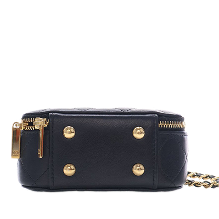 Chanel Vanity Matelassé Chic Riviera Petit Cuir d'agneau Noir – vue 7 – GABY PARIS