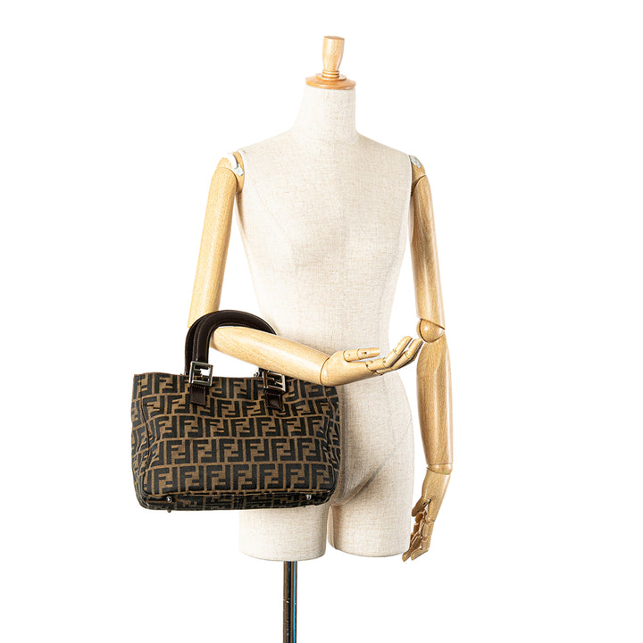 Small Zucca Canvas Twins Tote Brown - Gaby Paris