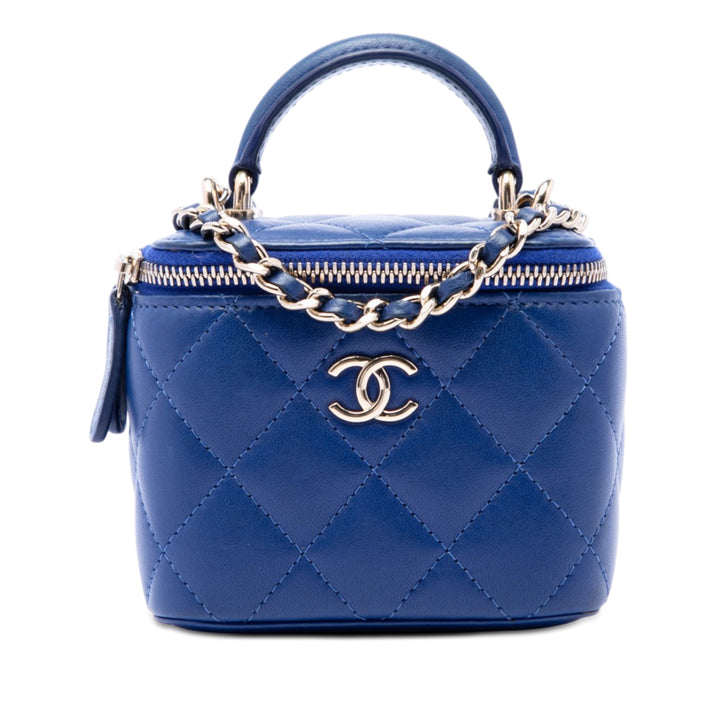 Chanel Mini CC Matelassé Cuir d'agneau anse supérieure Vanity avec chaîne