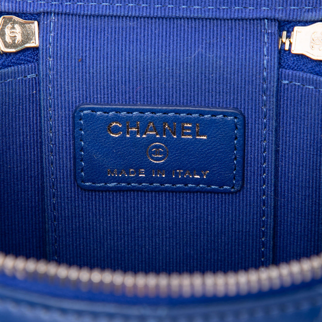 Chanel Mini CC Matelassé Cuir d'agneau anse supérieure Vanity avec chaîne