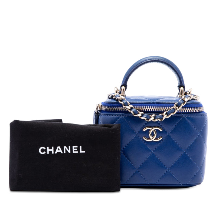 Chanel Mini CC Matelassé Cuir d'agneau anse supérieure Vanity avec chaîne