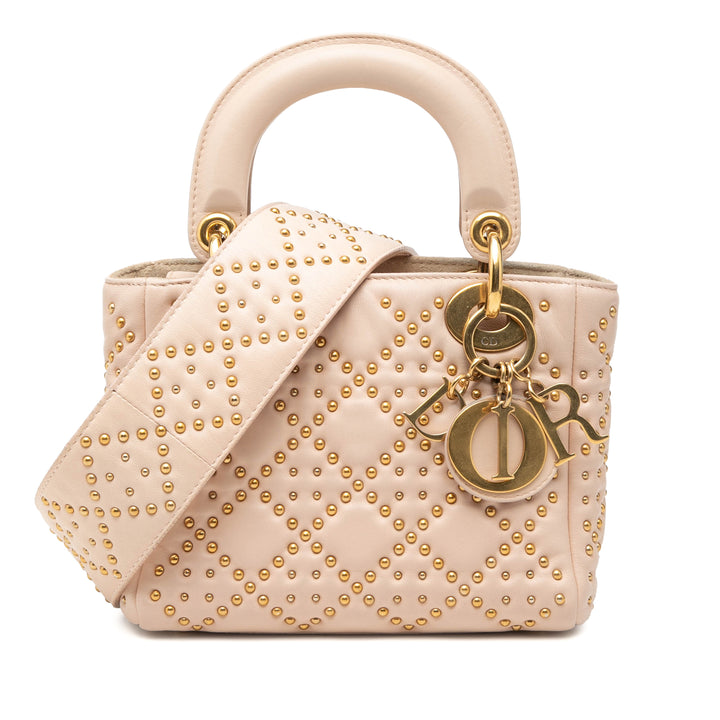 Dior Mini Cuir d’agneau Cannage clouté Supple Lady Dior