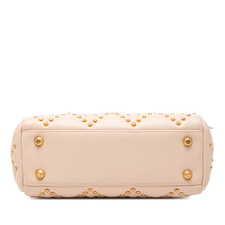 Dior Mini Cuir d’agneau Cannage clouté Supple Lady Dior