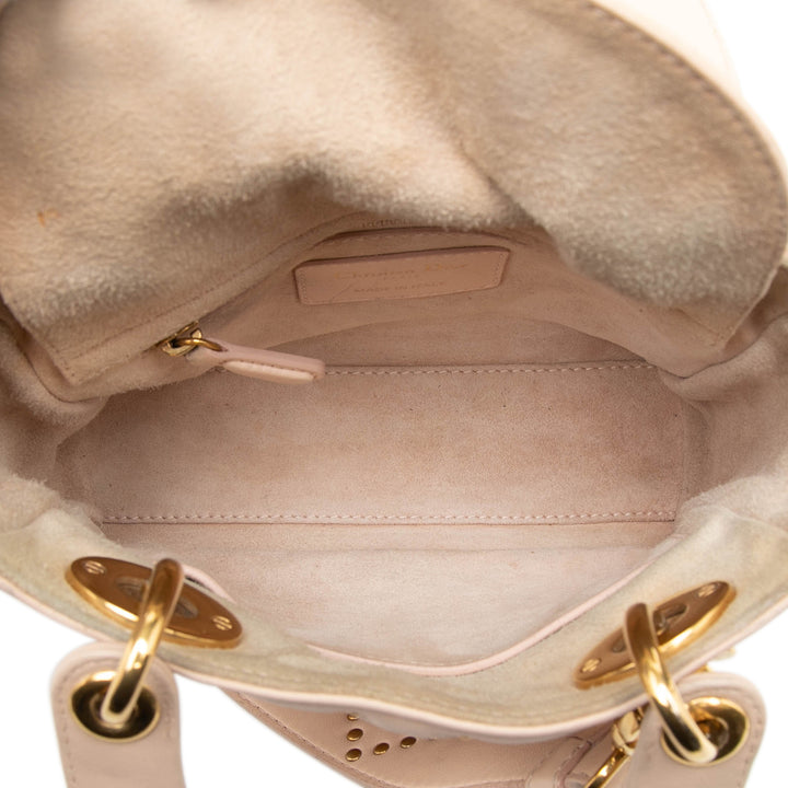 Dior Mini Cuir d’agneau Cannage clouté Supple Lady Dior