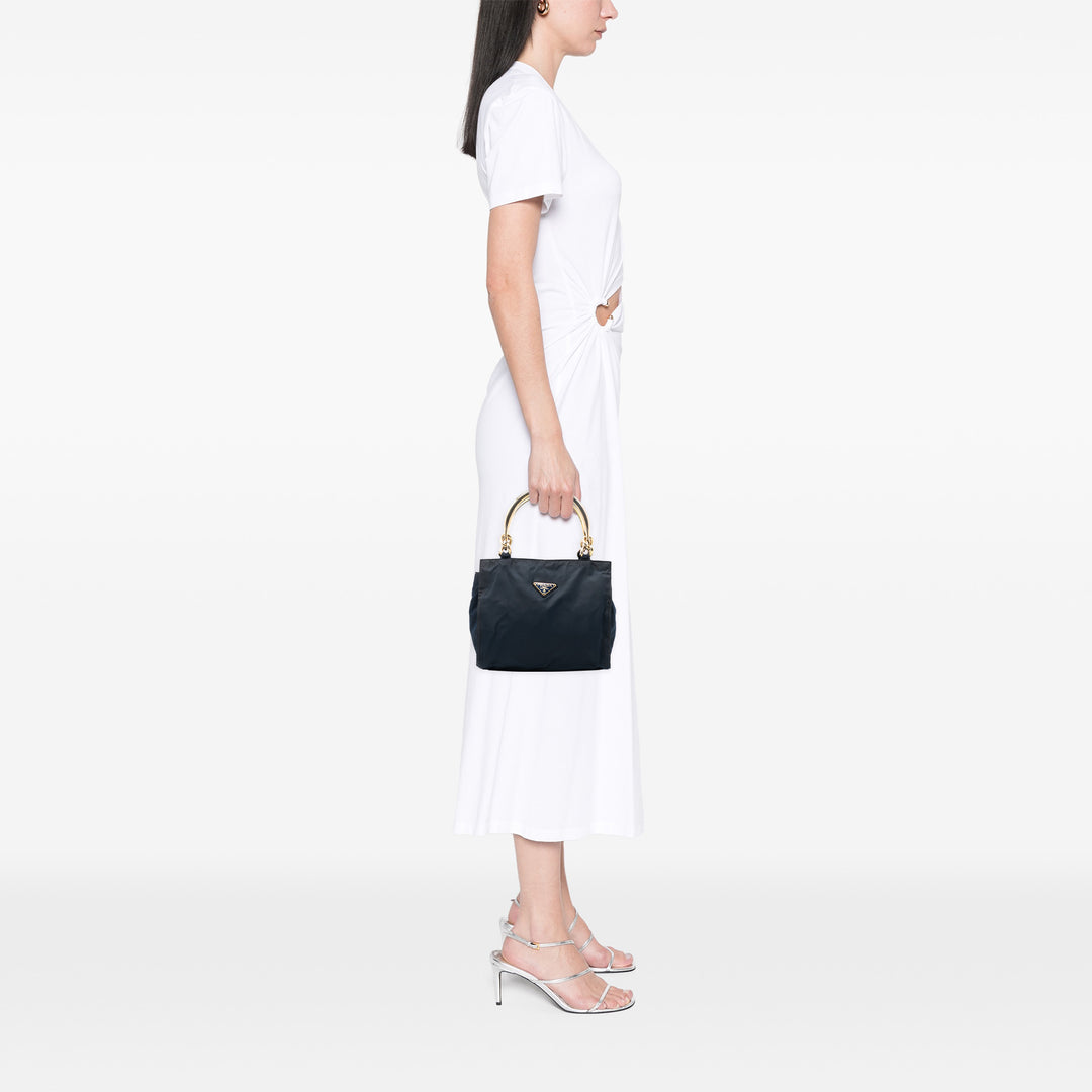 Prada Tessuto Metal Handle Sac