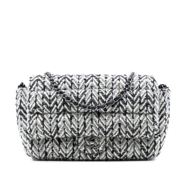 Chanel CC Herringbone Tweed à rabat