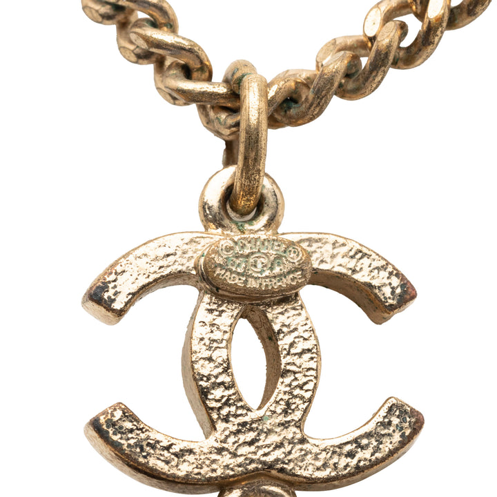 Chanel CC plaqué Émail Velours Bow Pendant Collier