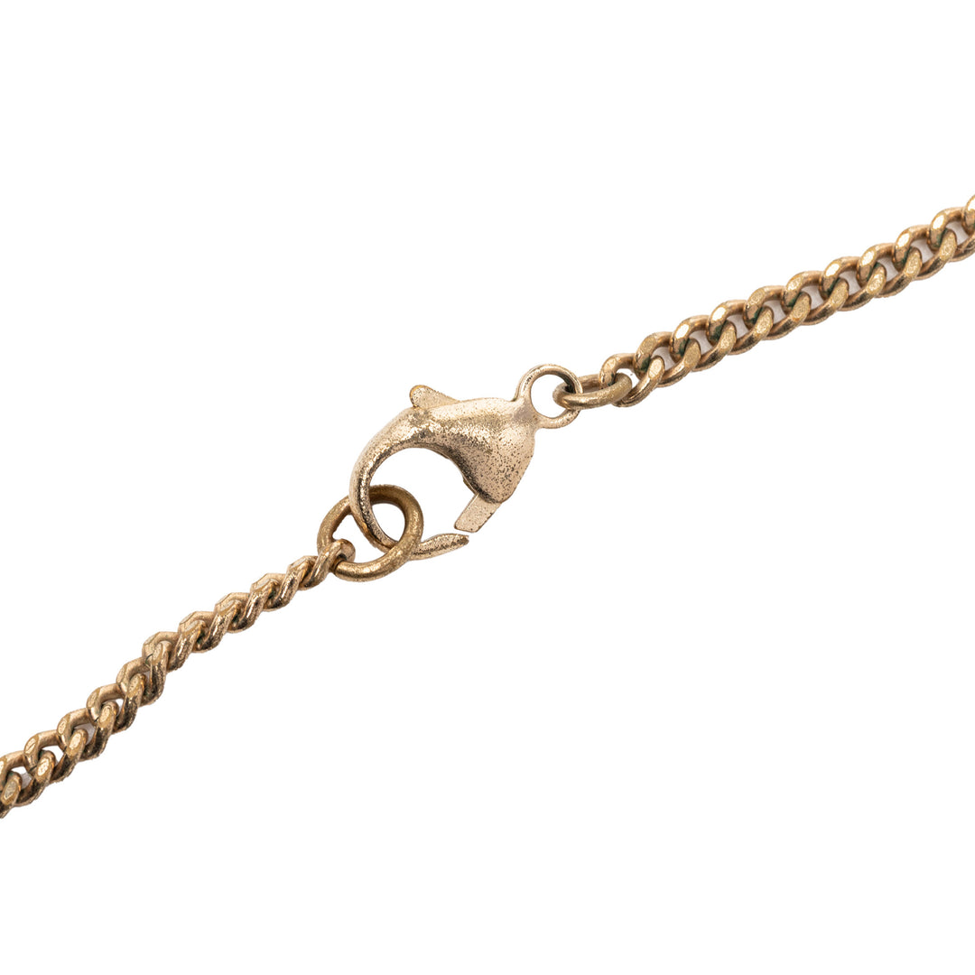 Chanel CC plaqué Émail Velours Bow Pendant Collier