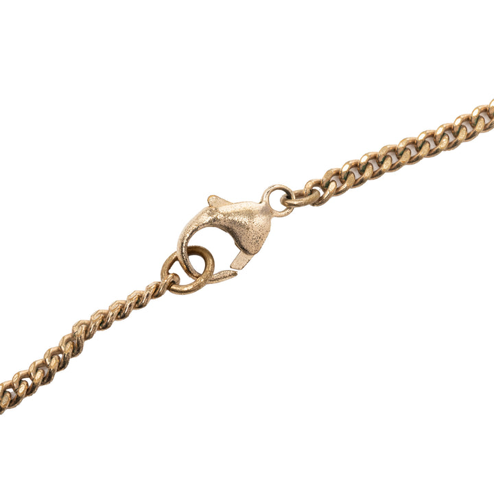 Chanel CC plaqué Émail Velours Bow Pendant Collier