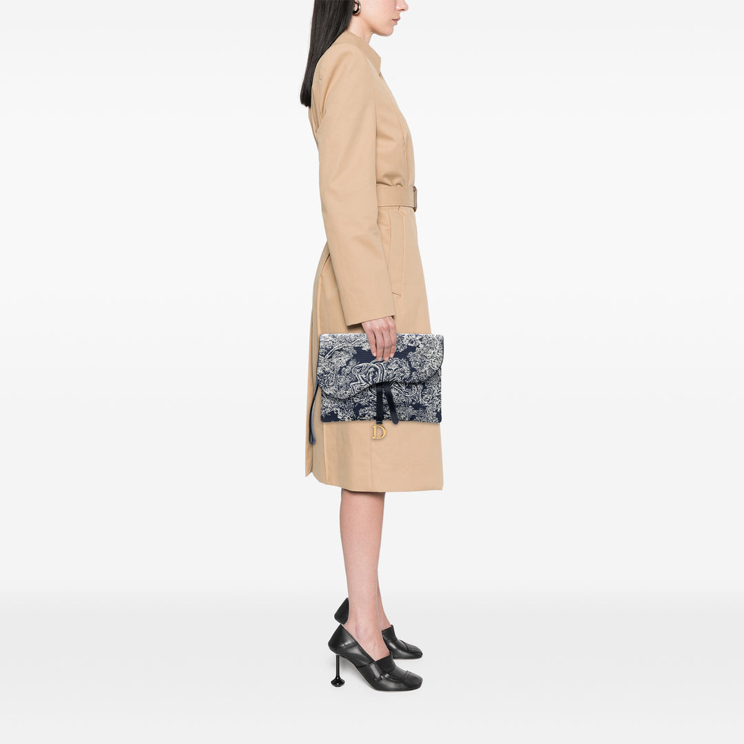 Dior Toile Reverse Embroidered Toile de Jouy Pochette Bleu – GABY PARIS Authentique