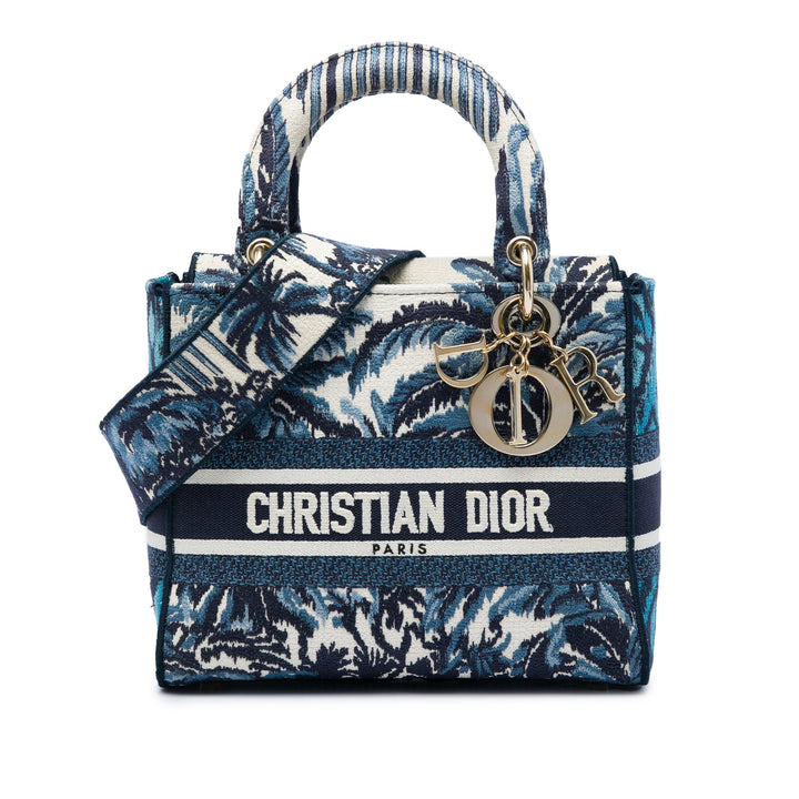 brodé Palm Tree De Jouy Lady D-Lite Moyen Bleu