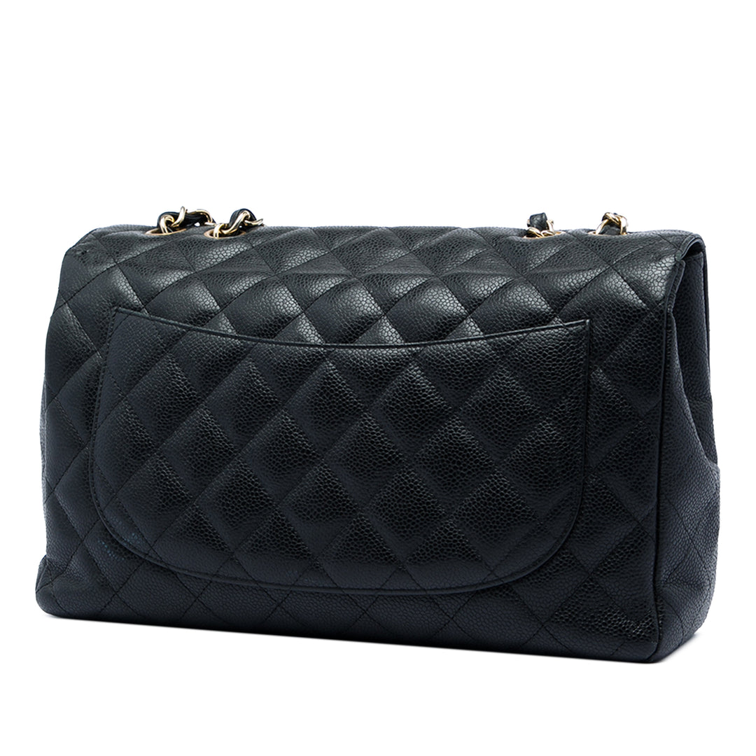 Classic Rabat simple Jumbo Cuir caviar Noir