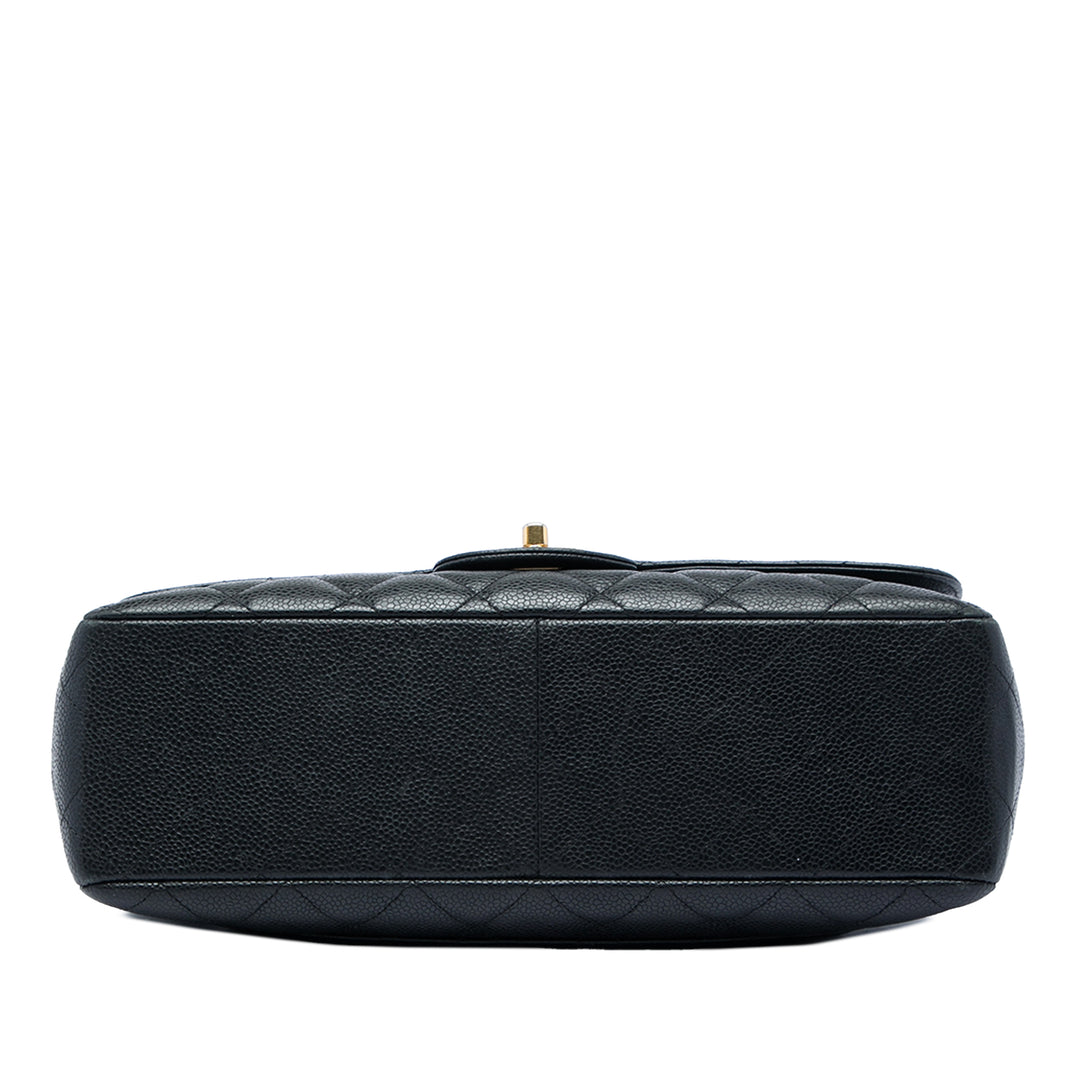 Classic Rabat simple Jumbo Cuir caviar Noir