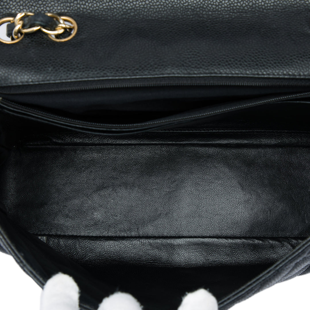 Classic Rabat simple Jumbo Cuir caviar Noir