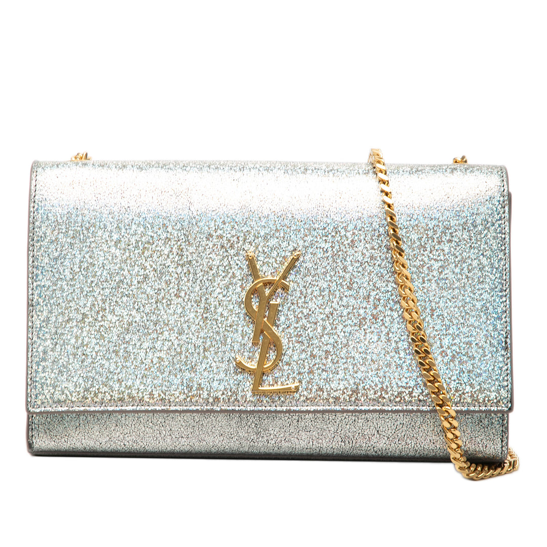 Saint Laurent Medium Metallic Cuir de veau Classic Monogram Kate Sac porté croisé