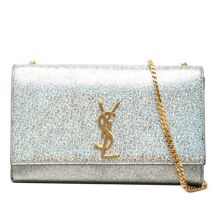 Saint Laurent Medium Metallic Cuir de veau Classic Monogram Kate Sac porté croisé