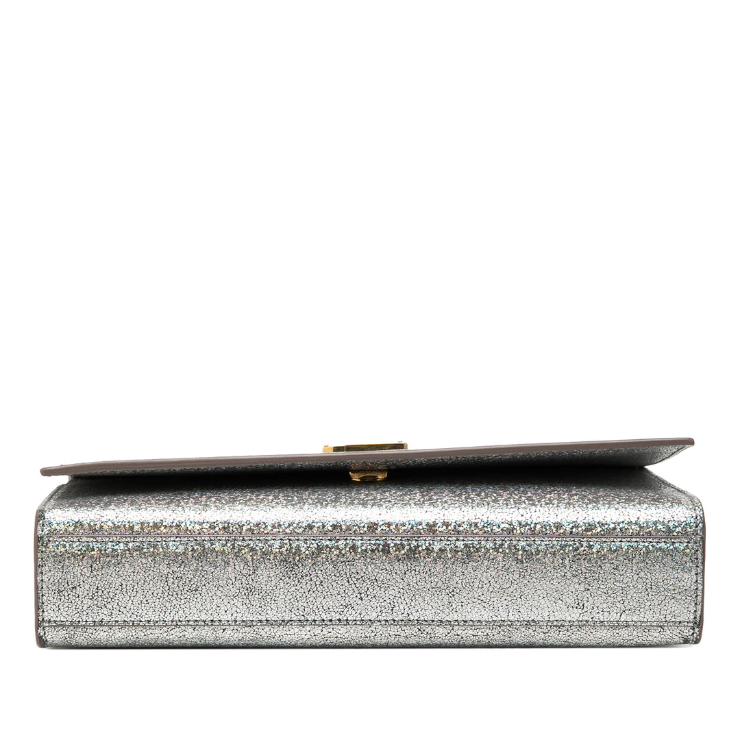 Saint Laurent Medium Metallic Cuir de veau Classic Monogram Kate Sac porté croisé