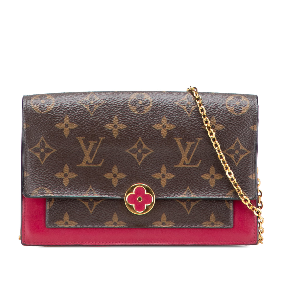 Monogram Flore Wallet On Chain Brown - Gaby Paris