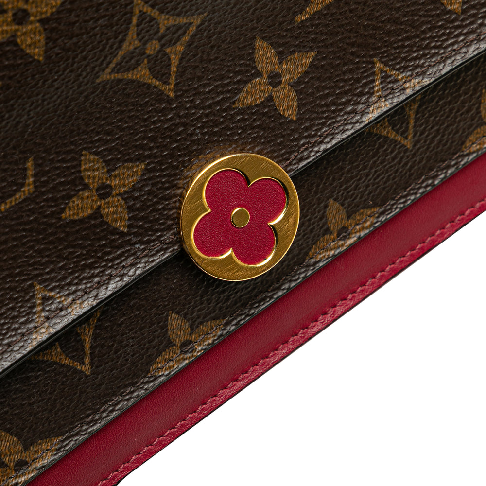 Monogram Flore Wallet On Chain Brown - Gaby Paris