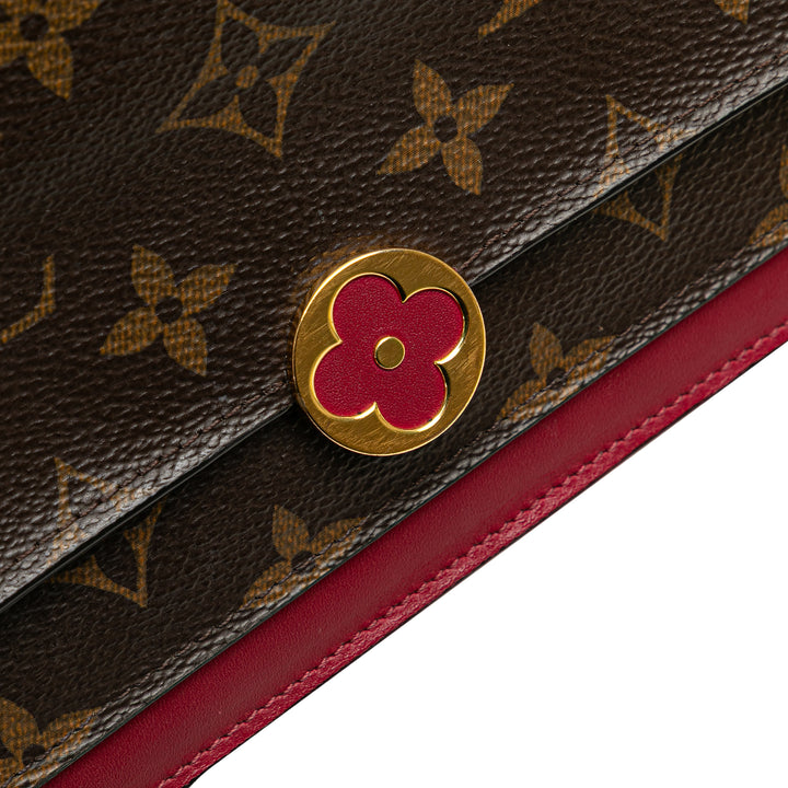 Monogram Flore Wallet On Chain Brown - Gaby Paris