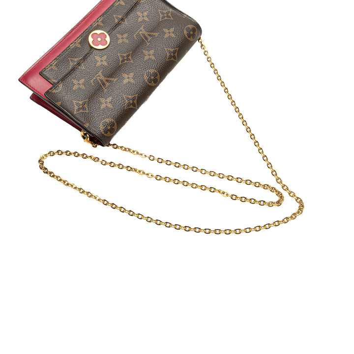 Monogram Flore Wallet On Chain Brown - Gaby Paris