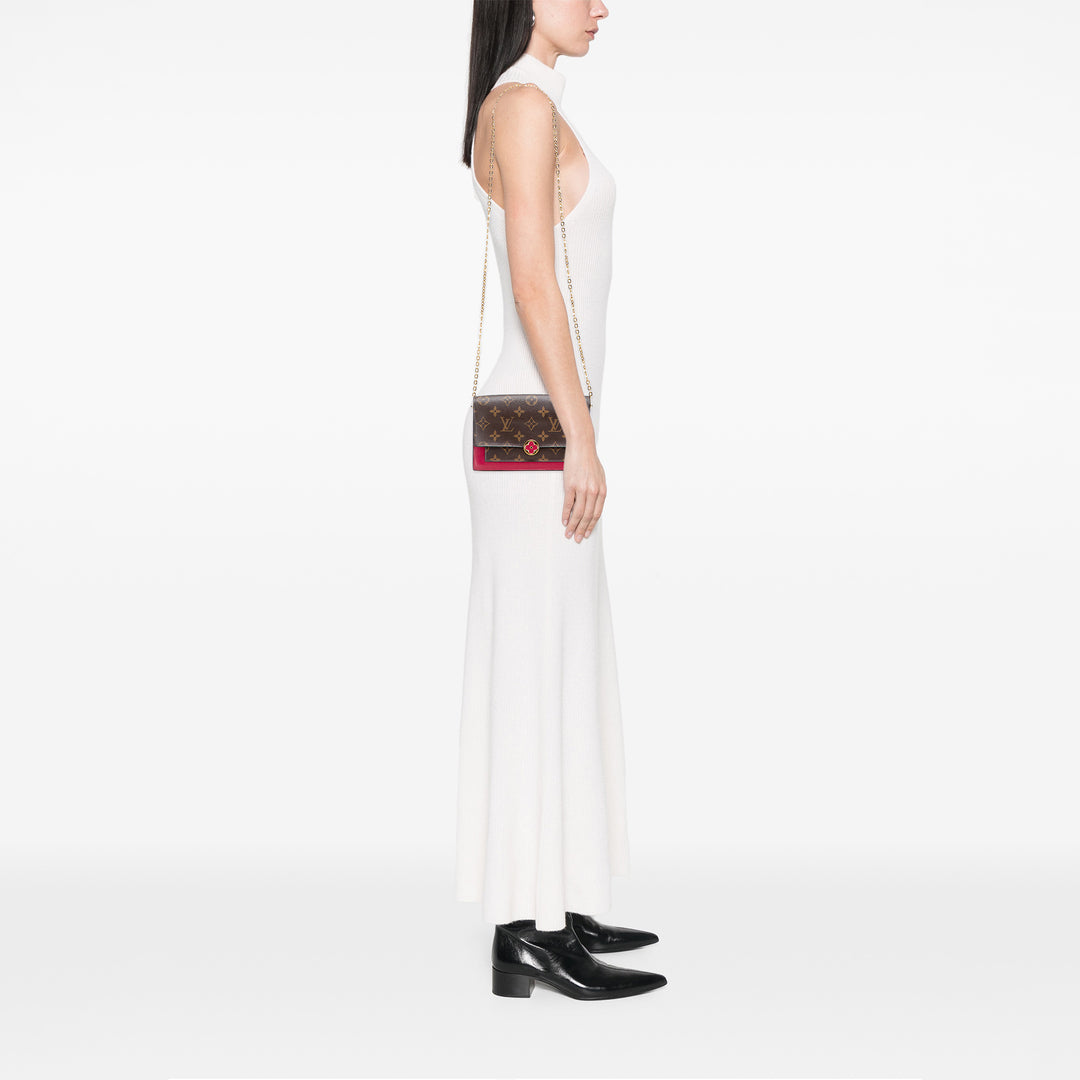 Monogram Flore Wallet On Chain Brown - Gaby Paris