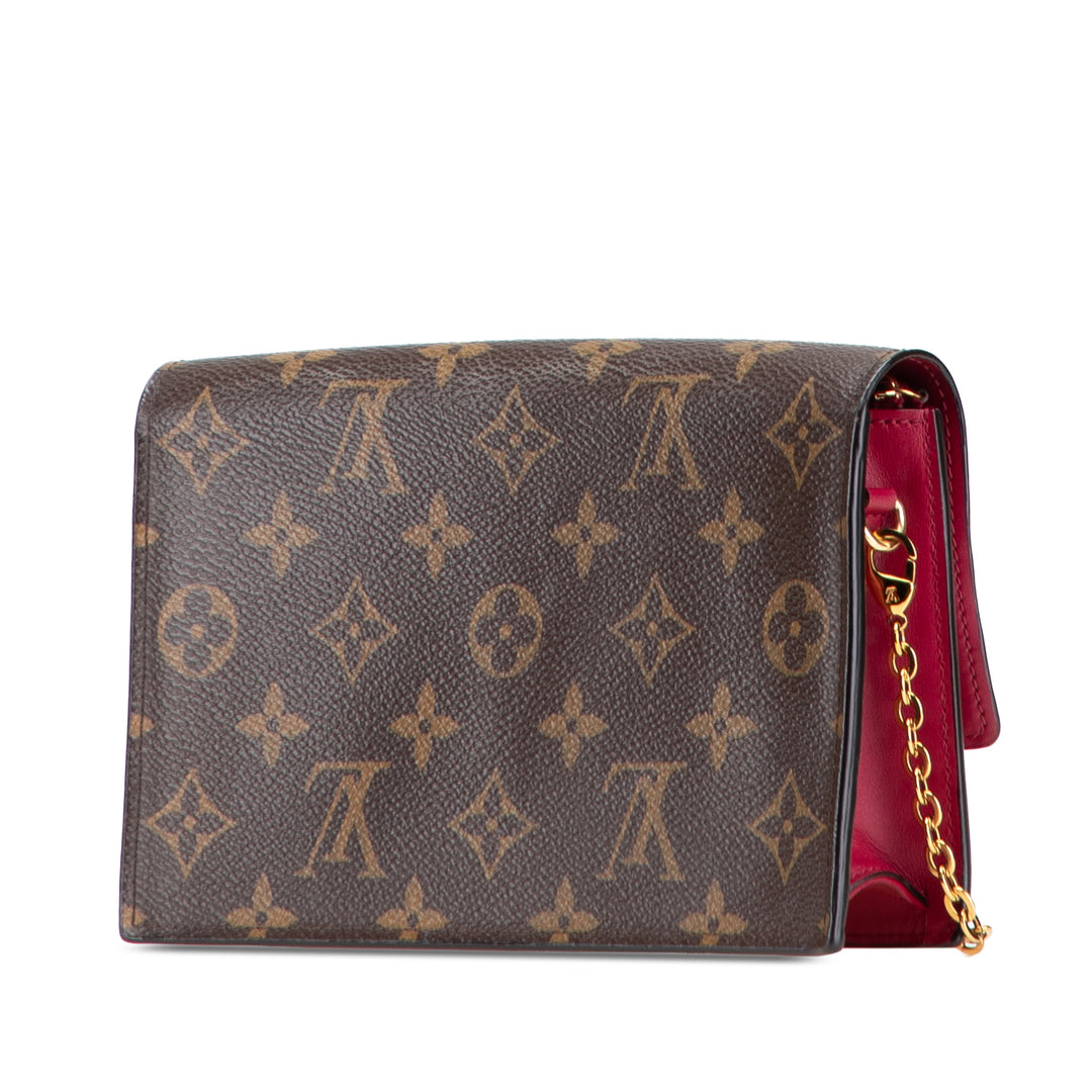 Monogram Flore Wallet On Chain Brown - Gaby Paris
