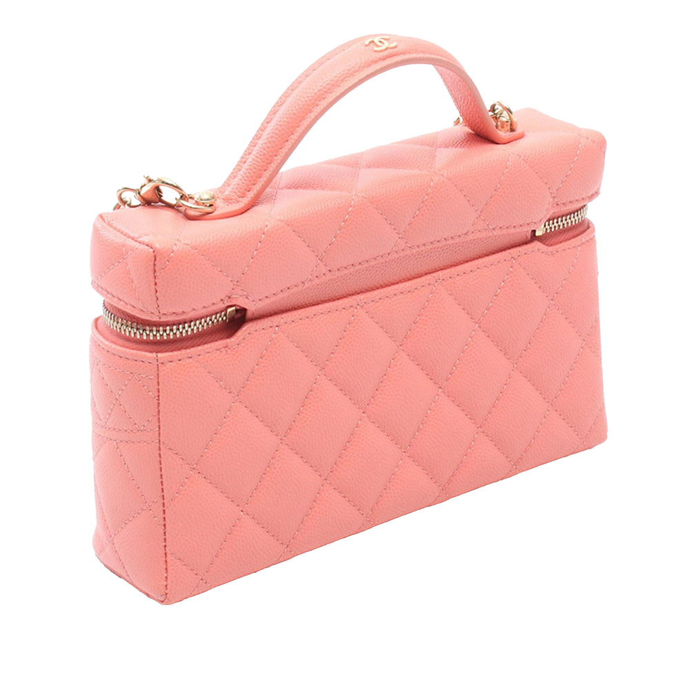 Chanel CC Matelassé Vanity Cuir caviar Rose – vue 2 – GABY PARIS