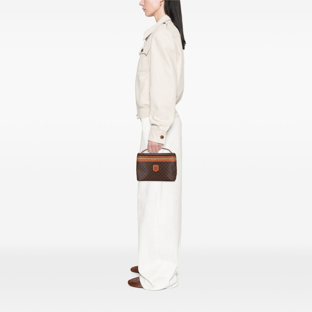 Celine Macadam Coated Toile Vanity Bag Marron – GABY PARIS Authentique