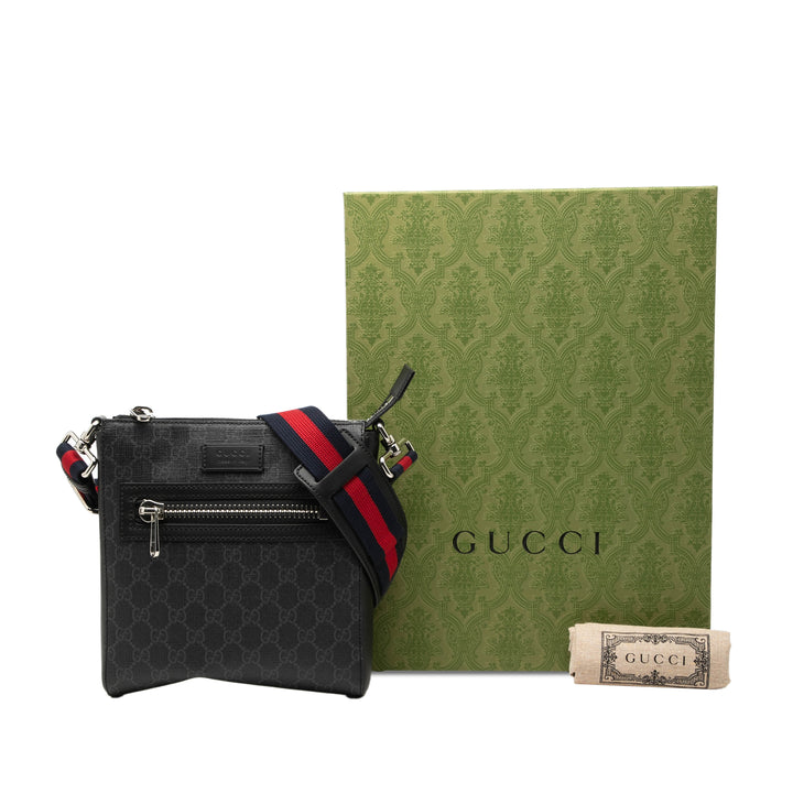 Gucci Small GG Supreme Web Messenger Sac