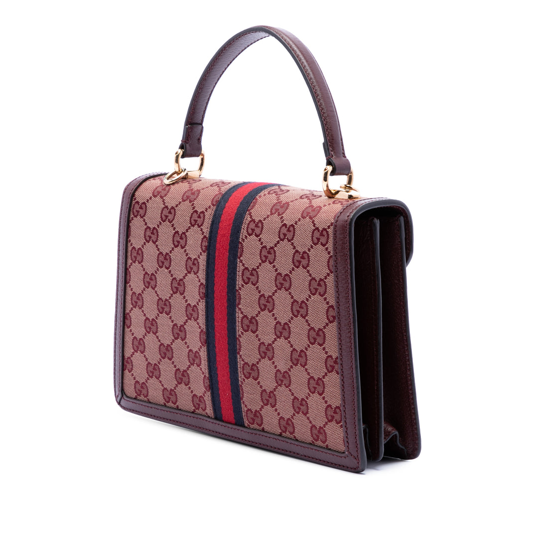 Gucci Small GG Toile Web Ophidia anse supérieure à rabat