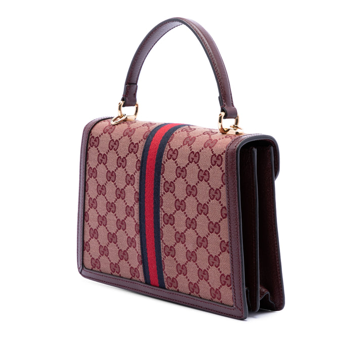 Gucci Small GG Toile Web Ophidia anse supérieure à rabat