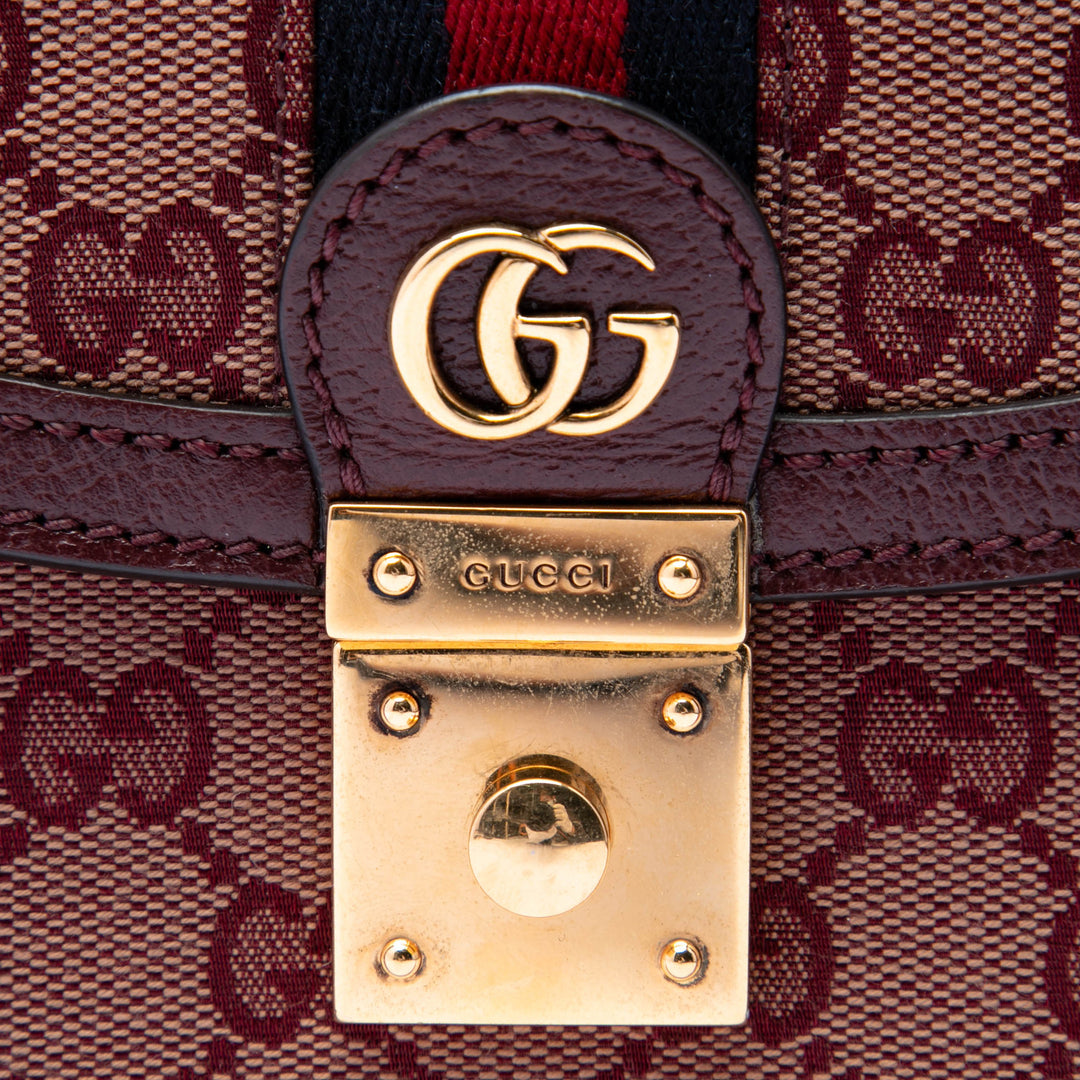 Gucci Small GG Toile Web Ophidia anse supérieure à rabat