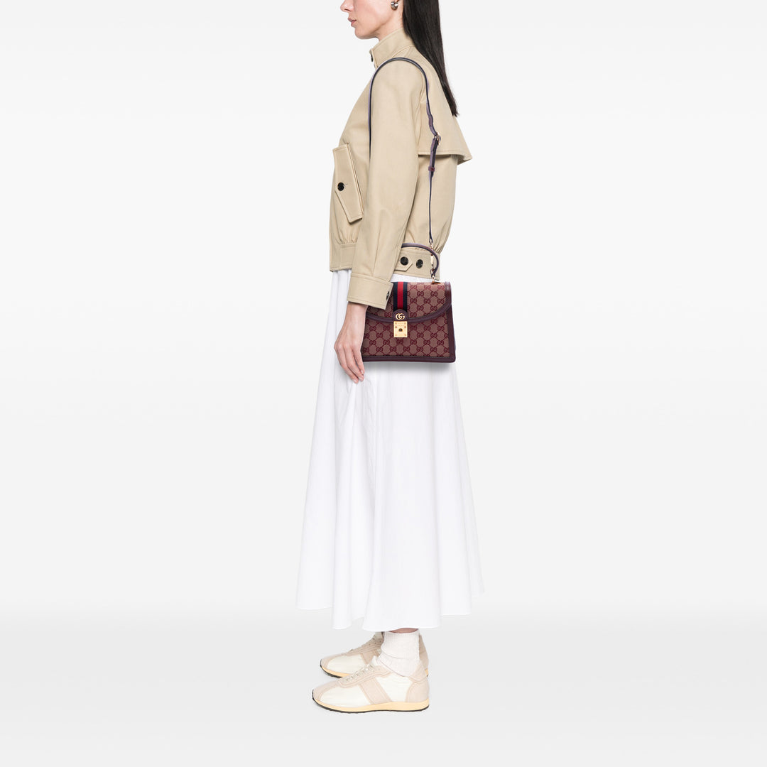 Gucci Small GG Toile Web Ophidia anse supérieure à rabat