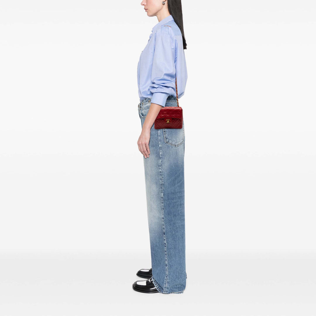 Chanel Mini Square Classic Cuir d’agneau Simple rabat