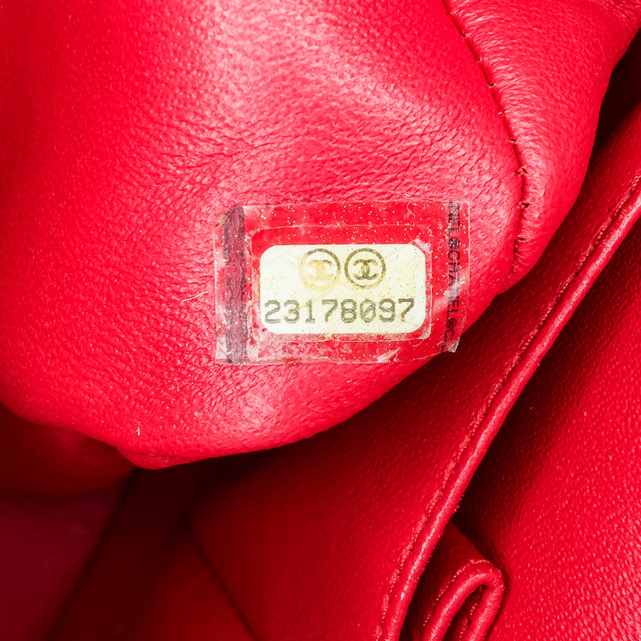Medium Classic Lambskin Double Flap Red - Gaby Paris