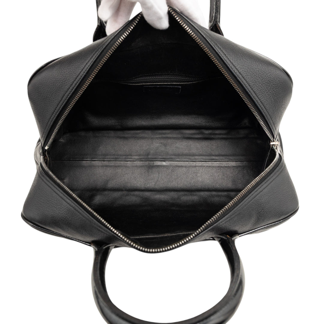 Chanel Large Matelassé Caviar et Cuir verni Logo Bowler Sac