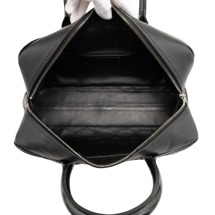 Chanel Large Matelassé Caviar et Cuir verni Logo Bowler Sac