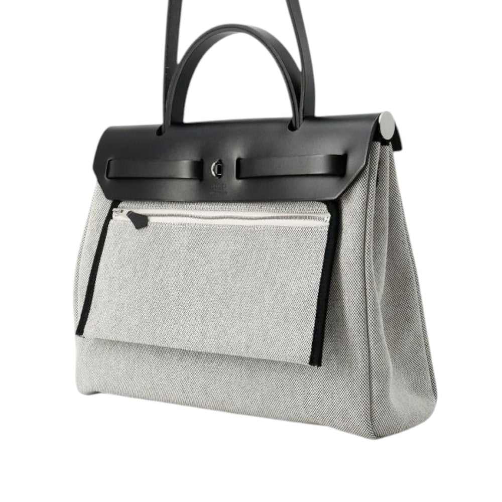 Hermès Toile and Vache Hunter Pegase Pop Herbag Zip 31 Gris – GABY PARIS Authentique