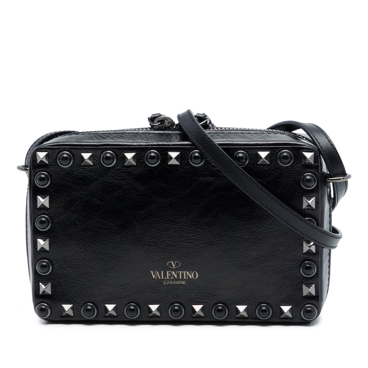 Valentino Texturé Rolling Rockstud Sac caméra Noir – vue principale – GABY PARIS