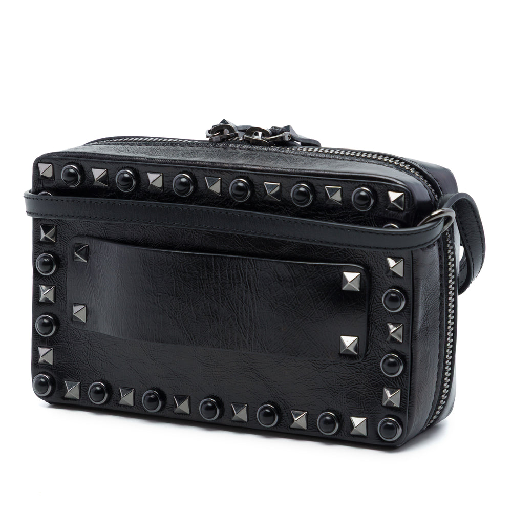 Valentino Texturé Rolling Rockstud Sac caméra Noir – vue 2 – GABY PARIS