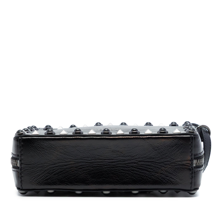 Valentino Texturé Rolling Rockstud Sac caméra Noir – vue 3 – GABY PARIS