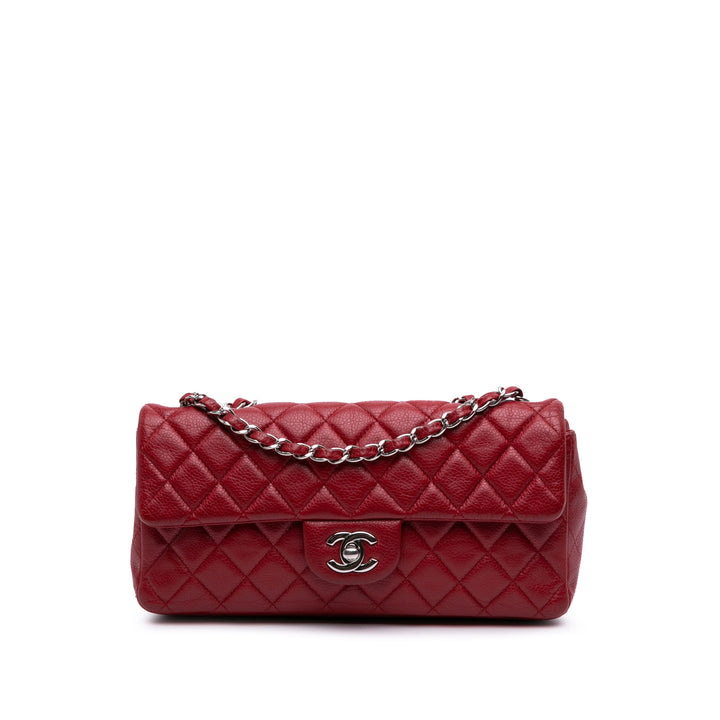 Classic Caviar East West Single Flap Red - Gaby Paris