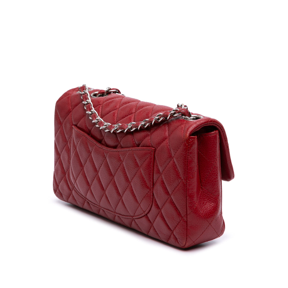 Classic Caviar East West Single Flap Red - Gaby Paris