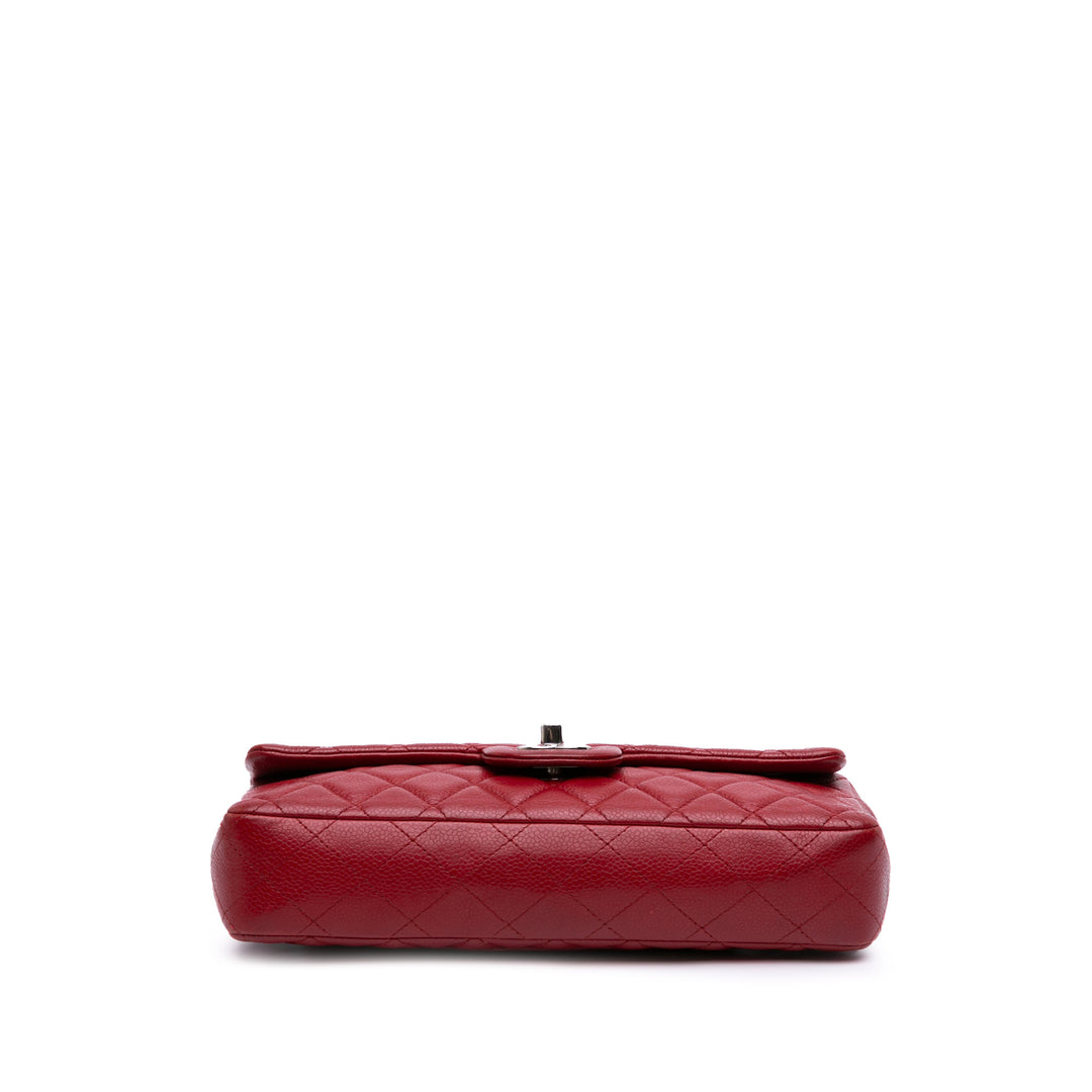 Classic Caviar East West Single Flap Red - Gaby Paris